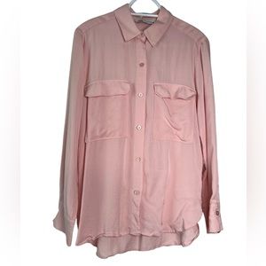 Zara Light Pink Button Up Oversized Button Up Shirt - XS - like brand new